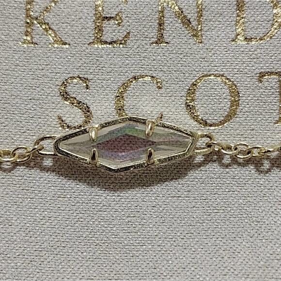 Kendra Scott Gold Debra Choker Adjustable Necklace iridescent stones - Picture 5 of 11